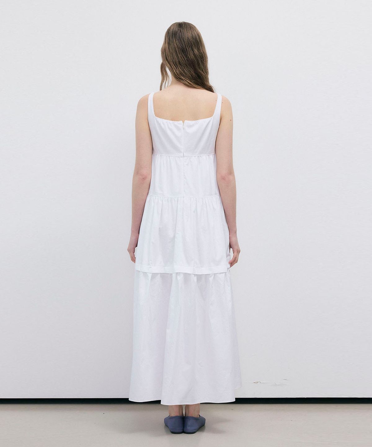 씨커슨(CKUSUN) COTTON FLOUNCE SLEEVELESS MAXY DRESS - WHITE