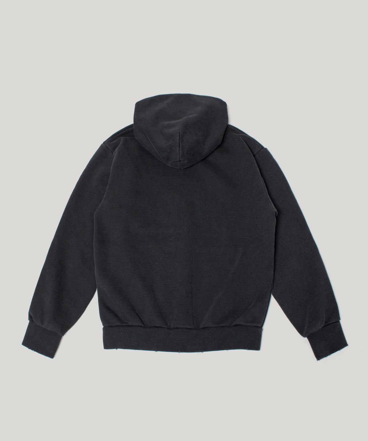 러스틱클럽(RUSTICCLUB) VINTAGE DISTRESSED HEAVY SWEAT ZIP HOODIE_BLACK