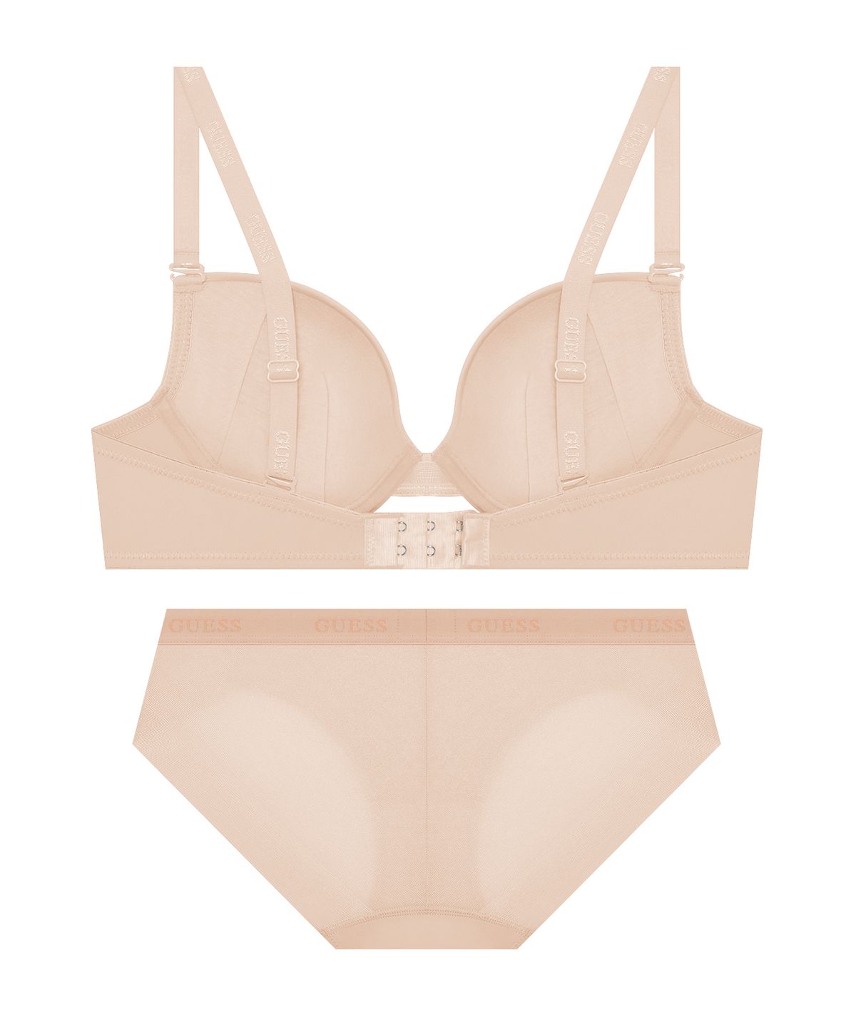 게스언더웨어(GUESS UNDERWEAR) 아스킨 에센셜 와이어 브라 팬티 세트 - 베이지