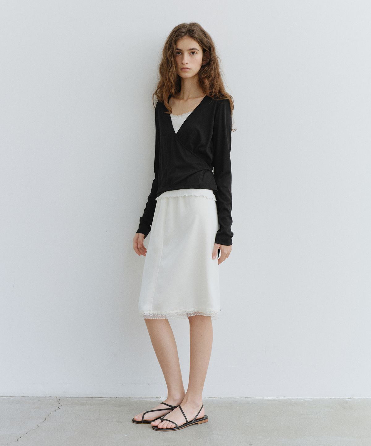 유라고(URAGO) Ribbed wrap cardigan