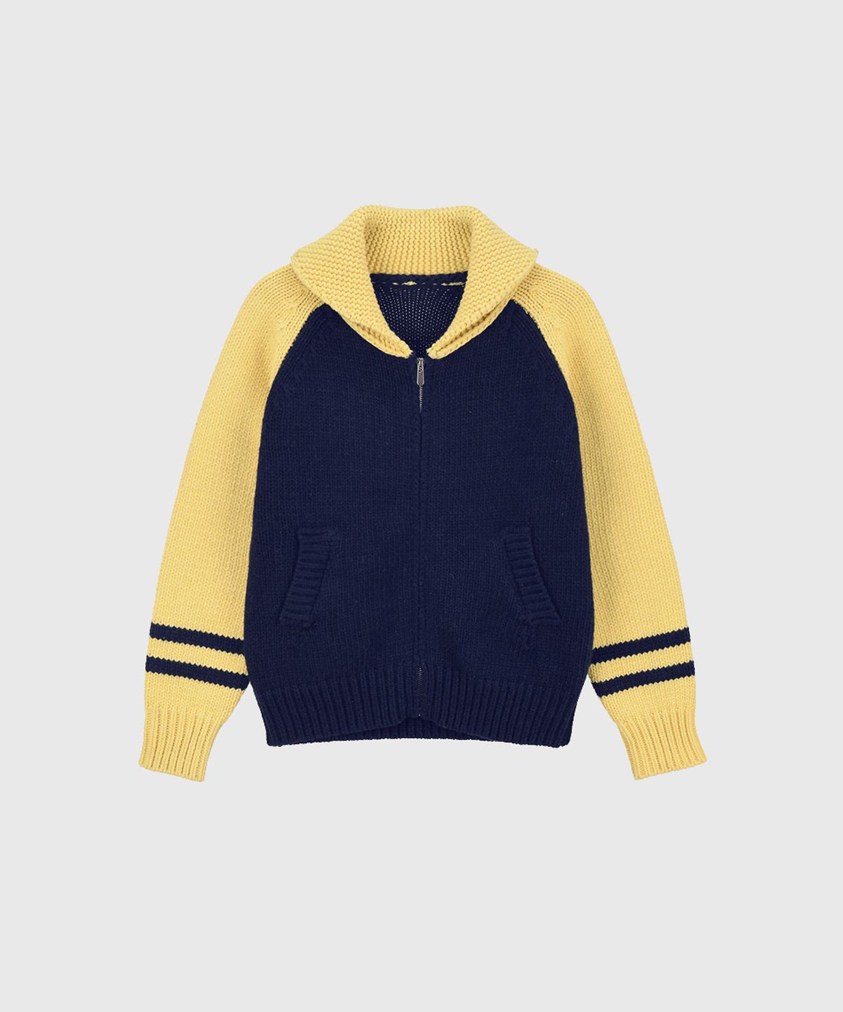 퀸스래빗(Q'SRB) QSRB Point Coloring knitwear zip-up