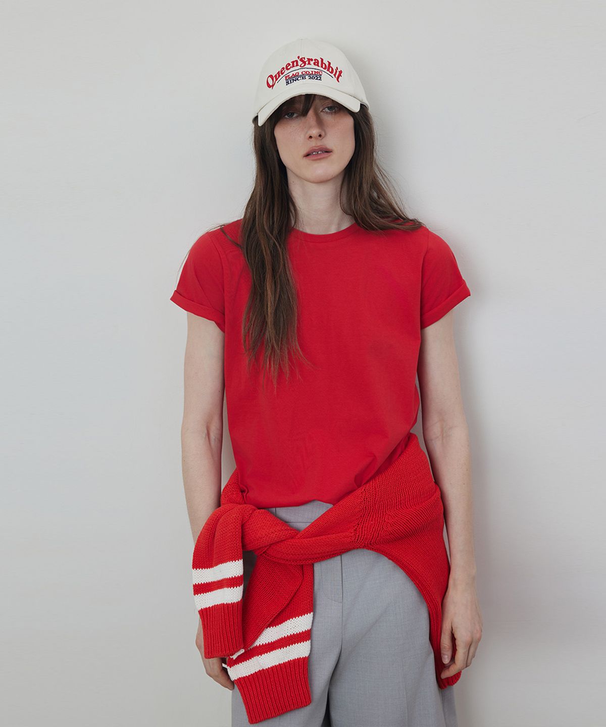 퀸스래빗(Q'SRB) Standard Fit Round Neck Half Sleeve T-shirt