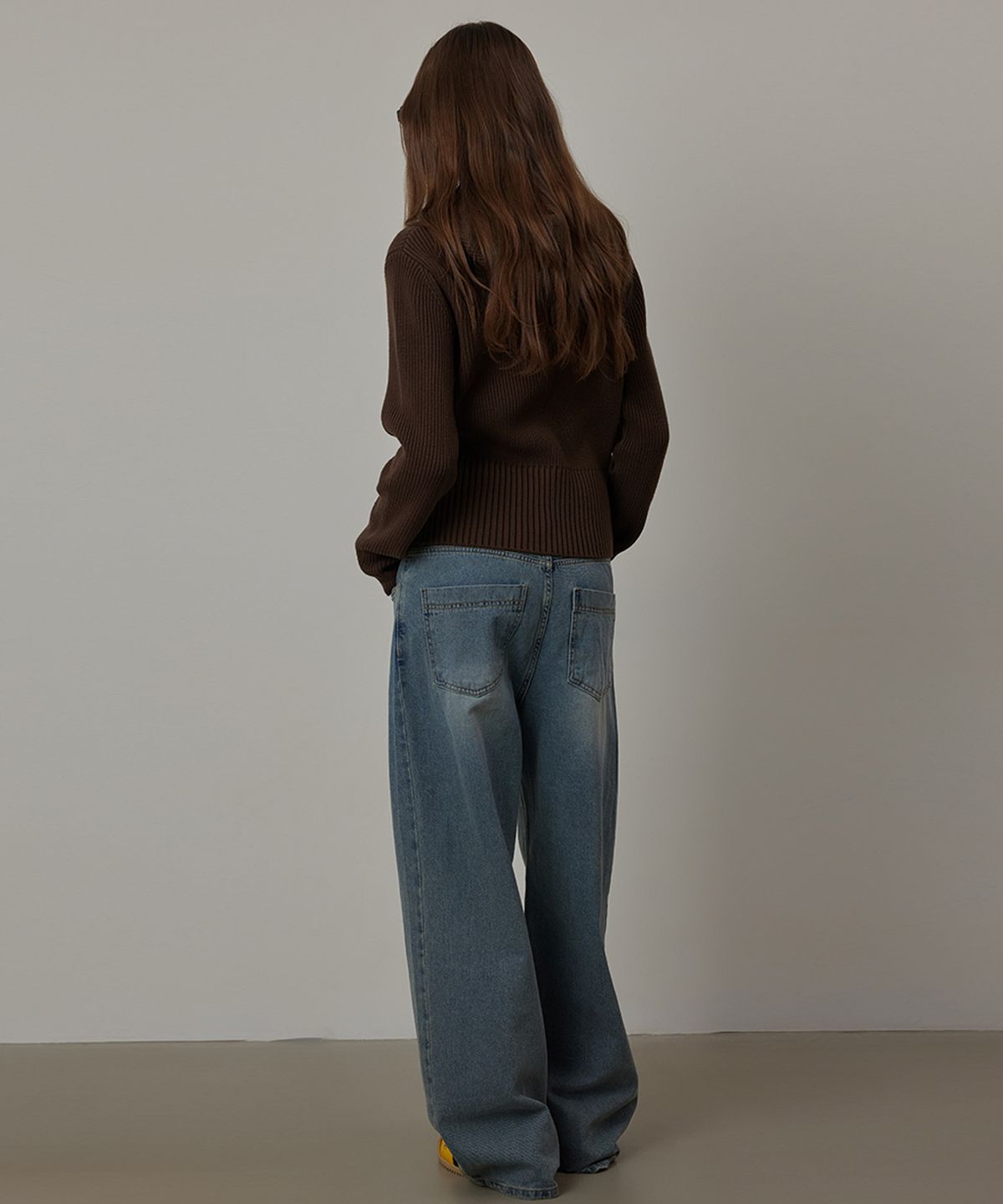 퀸스래빗(Q'SRB) Side-tuck Vintage Real Wide Denim Pants_BLUE