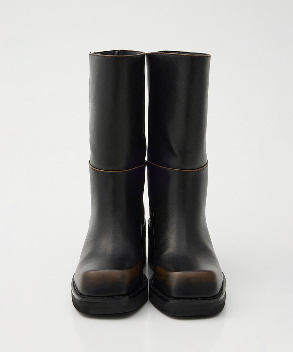 인사일런스 우먼(INSILENCE WOMEN) [MOUSSY] SQUARE TOE BOOTS DARK BROWN