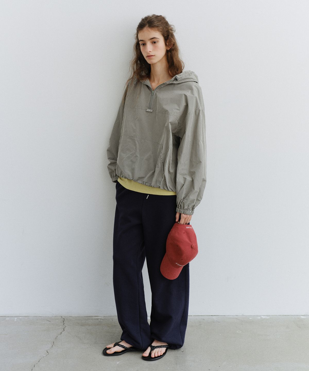유라고(URAGO) Check hoodie anorak