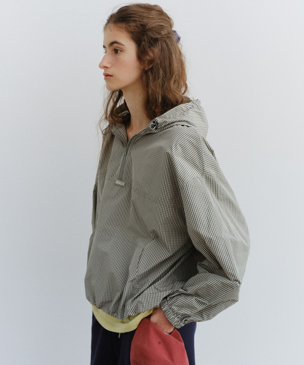 유라고(URAGO) Check hoodie anorak