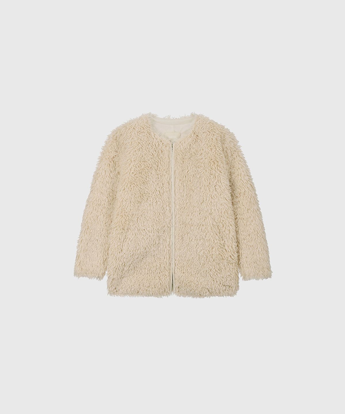 퀸스래빗(Q'SRB) Twist Hairy No Collar Middle Jacket