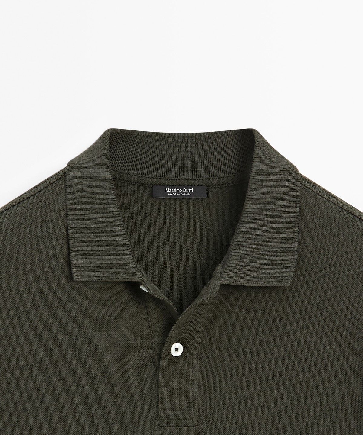 마시모두띠(MASSIMO DUTTI) 마이크로 텍스처드 코튼 피케 폴로 셔츠