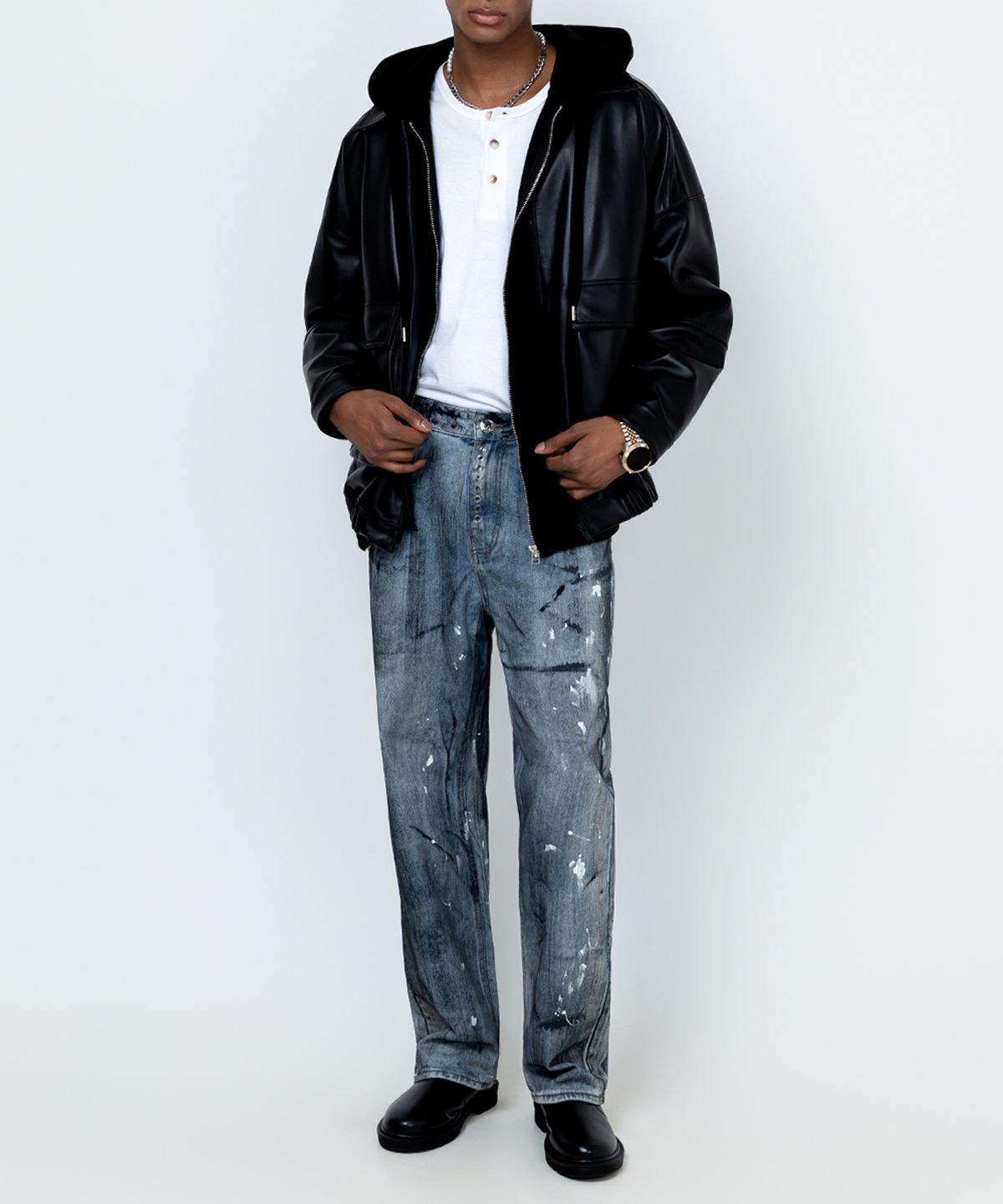 스트라이크(STRIKE) Archive Over Lambskin Blouson (BLACK)