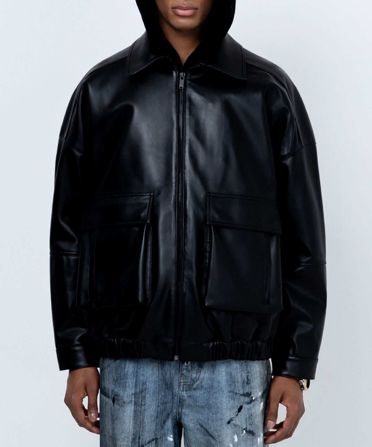 스트라이크(STRIKE) Archive Over Lambskin Blouson (BLACK)