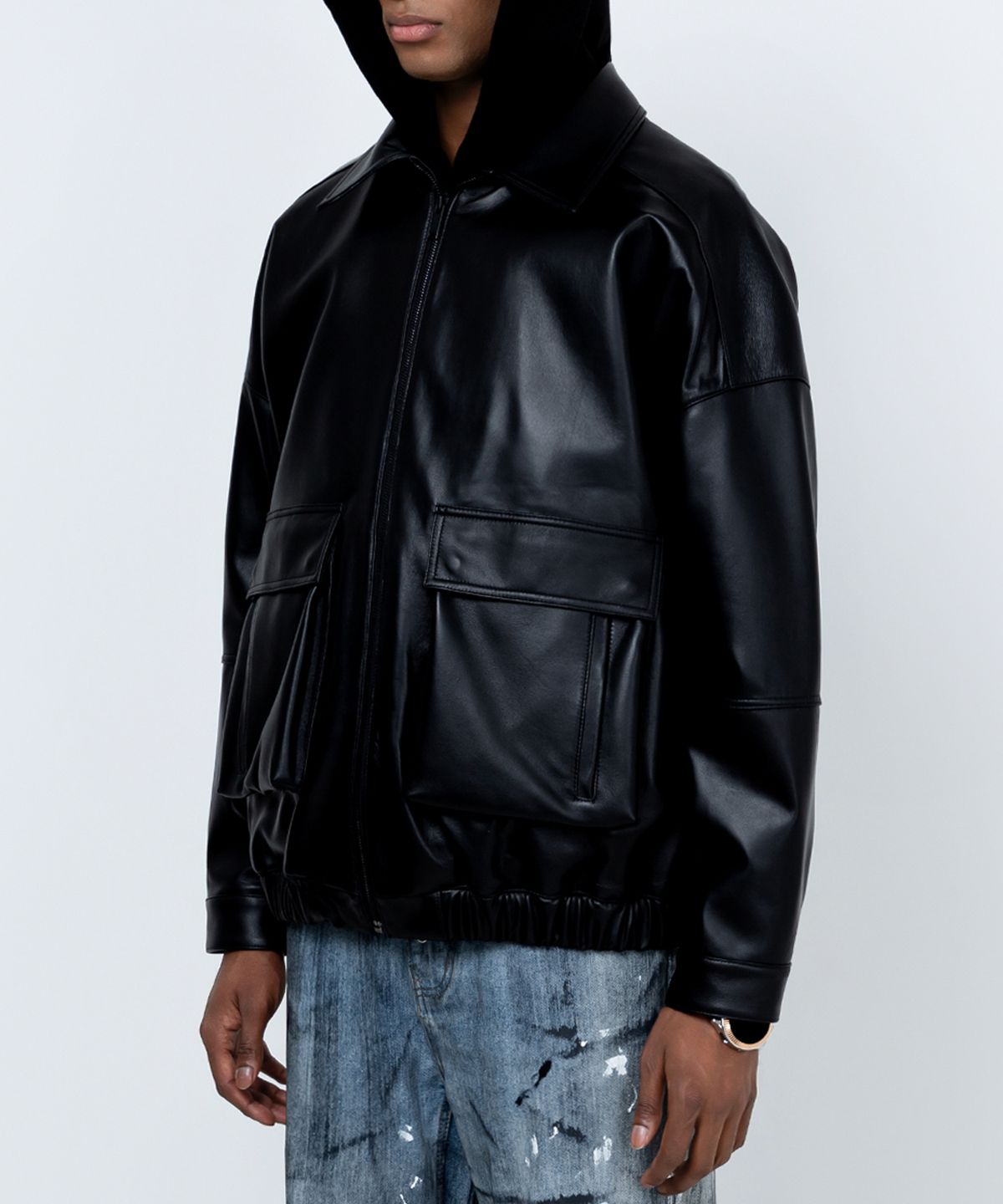 스트라이크(STRIKE) Archive Over Lambskin Blouson (BLACK)
