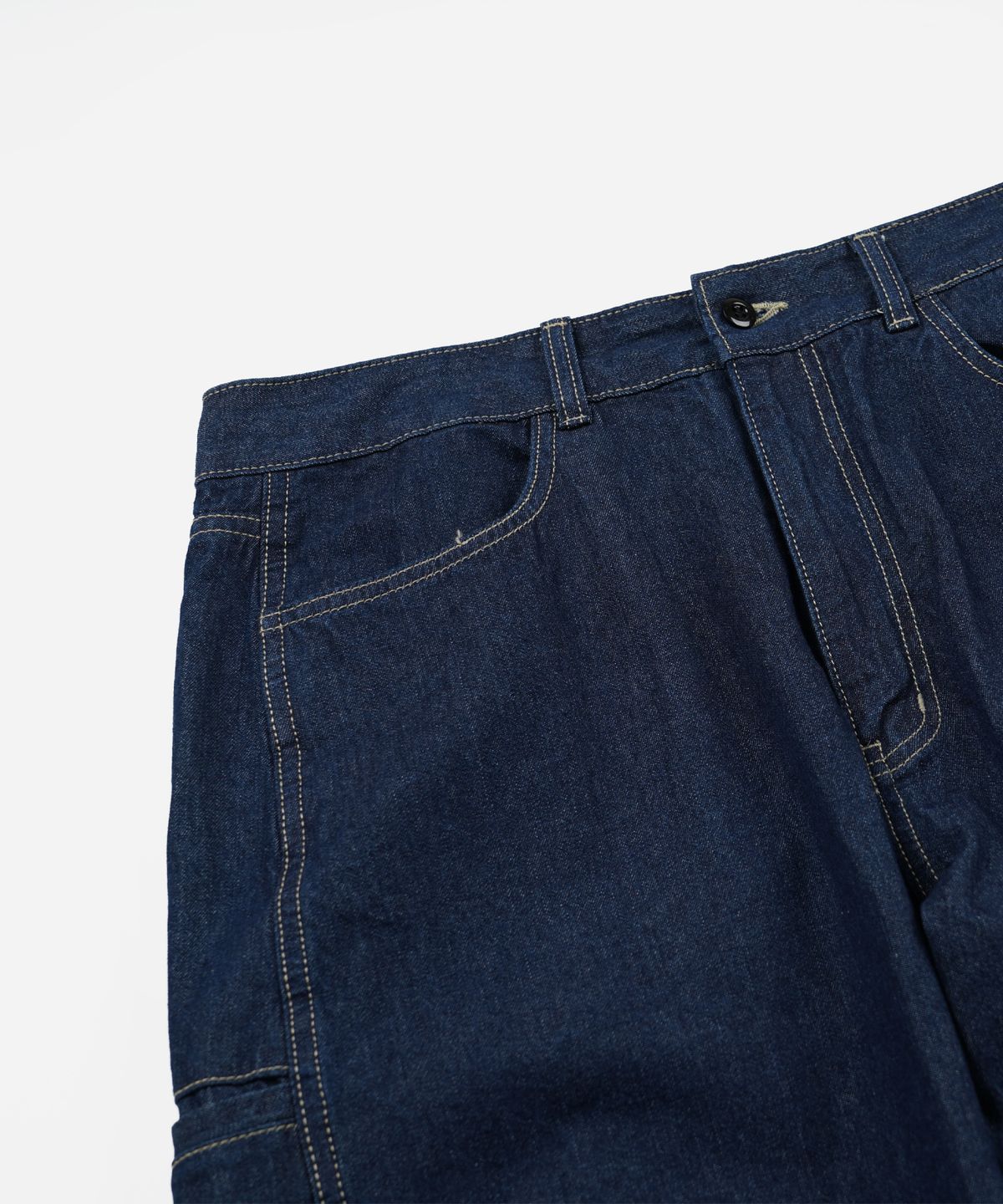 프리즘웍스(FRIZMWORKS) CURVED DENIM PANTS _ INDIGO