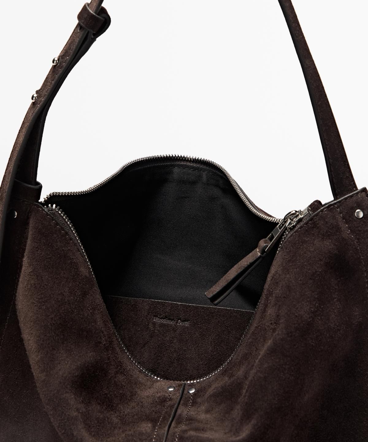 마시모두띠(MASSIMO DUTTI) 스플리트 스웨이드 레더 버킷 백