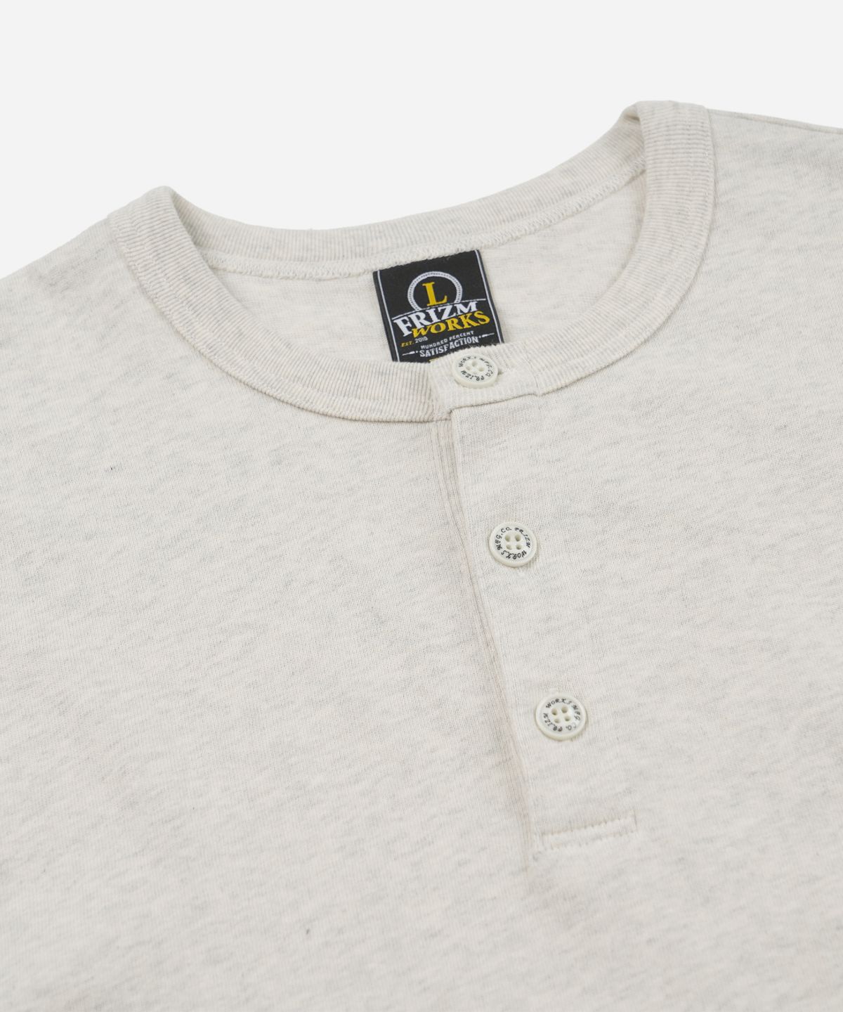 프리즘웍스(FRIZMWORKS) HENLEY NECK HALF TEE _ OATMEAL