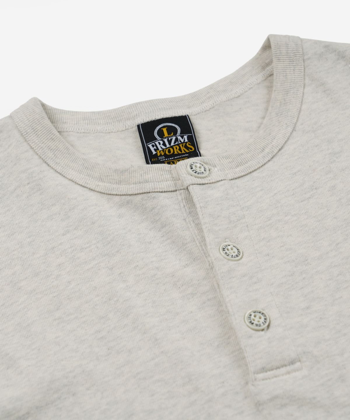 프리즘웍스(FRIZMWORKS) 10S SOLID HENLEY NECK TEE _ OATMEAL