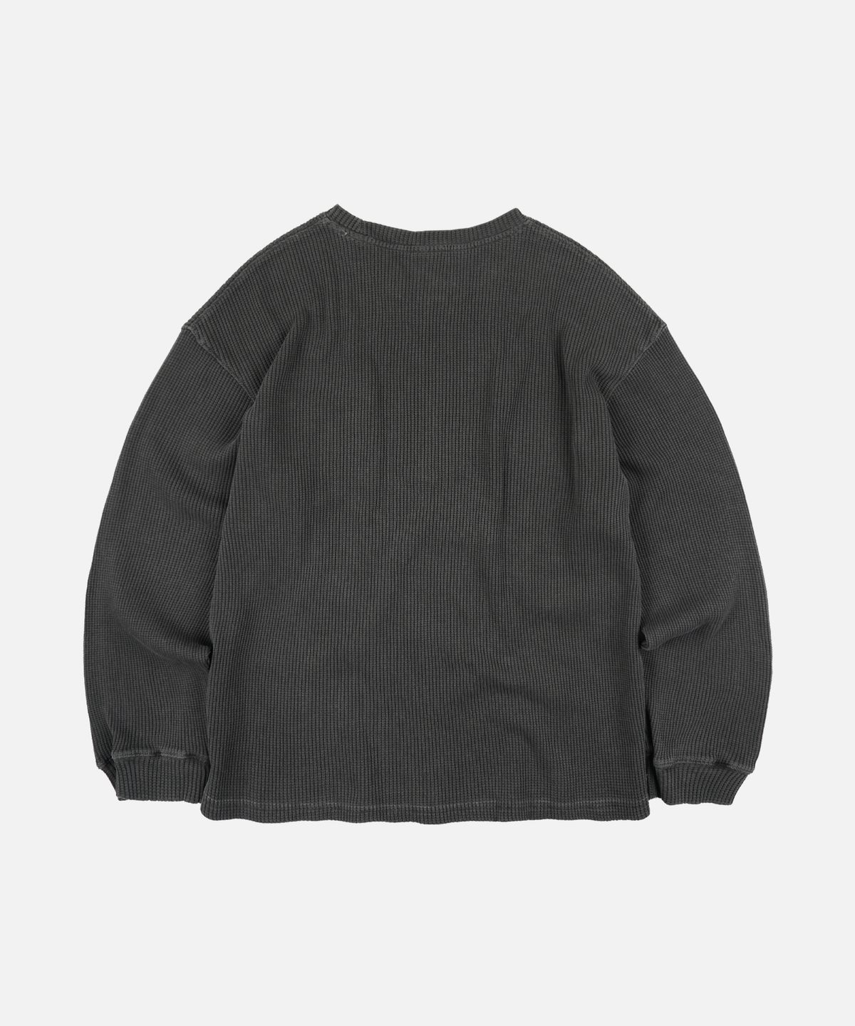 프리즘웍스(FRIZMWORKS) PIGMENT DYEING WAFFLE POCKET TEE _ CHARCOAL
