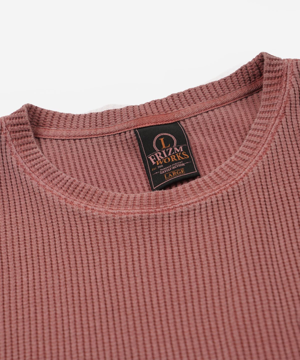 프리즘웍스(FRIZMWORKS) PIGMENT DYEING WAFFLE POCKET TEE _ PINK