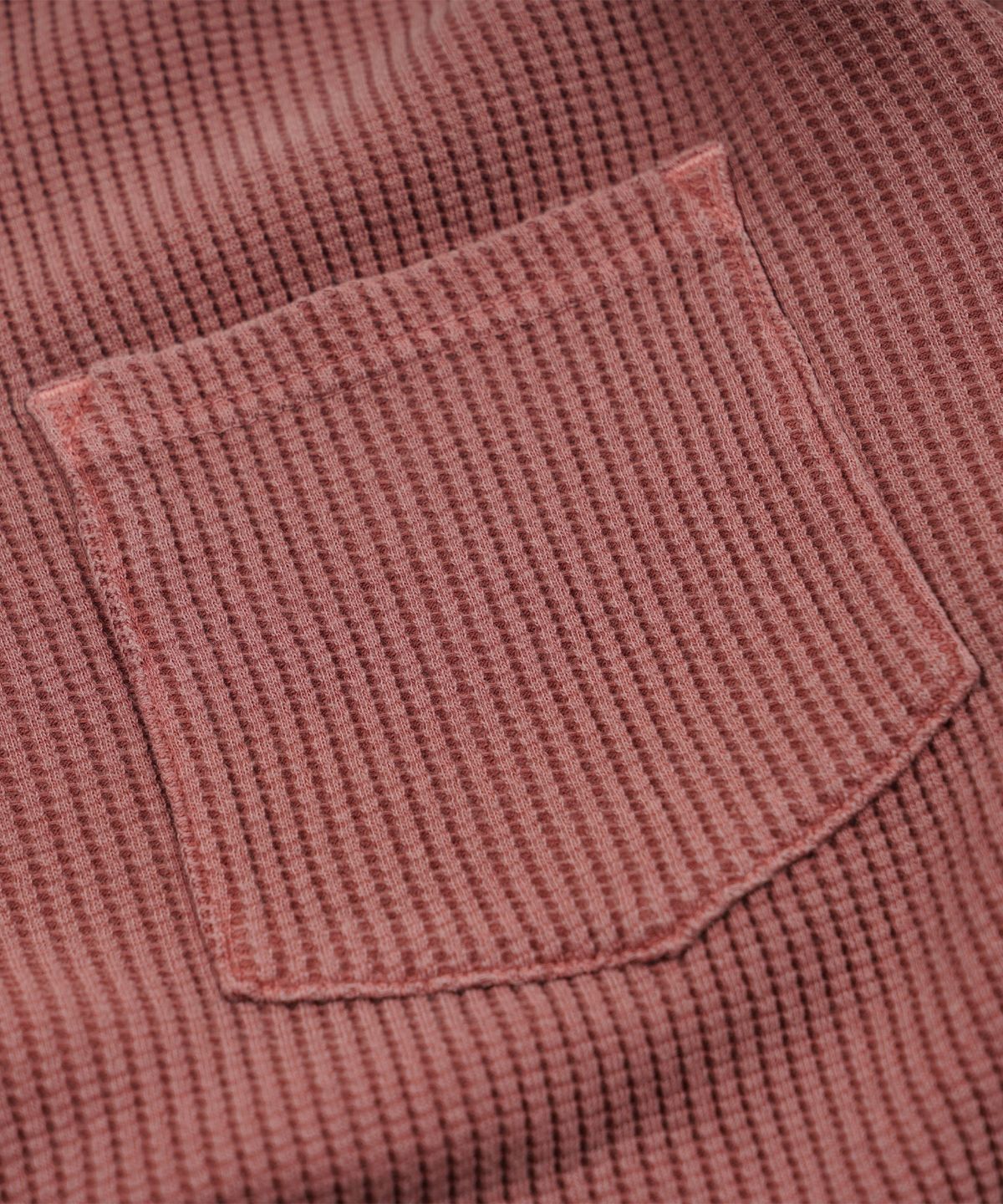 프리즘웍스(FRIZMWORKS) PIGMENT DYEING WAFFLE POCKET TEE _ PINK
