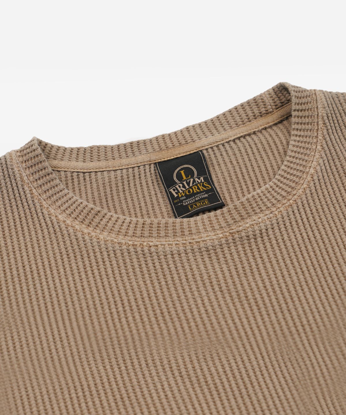 프리즘웍스(FRIZMWORKS) PIGMENT DYEING WAFFLE POCKET TEE _ TAN