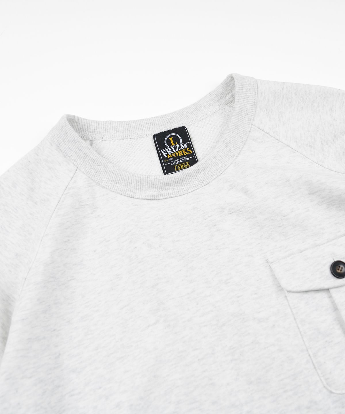 프리즘웍스(FRIZMWORKS) ARMY POCKET LONG SLEEVE _ WHITE MELANGE