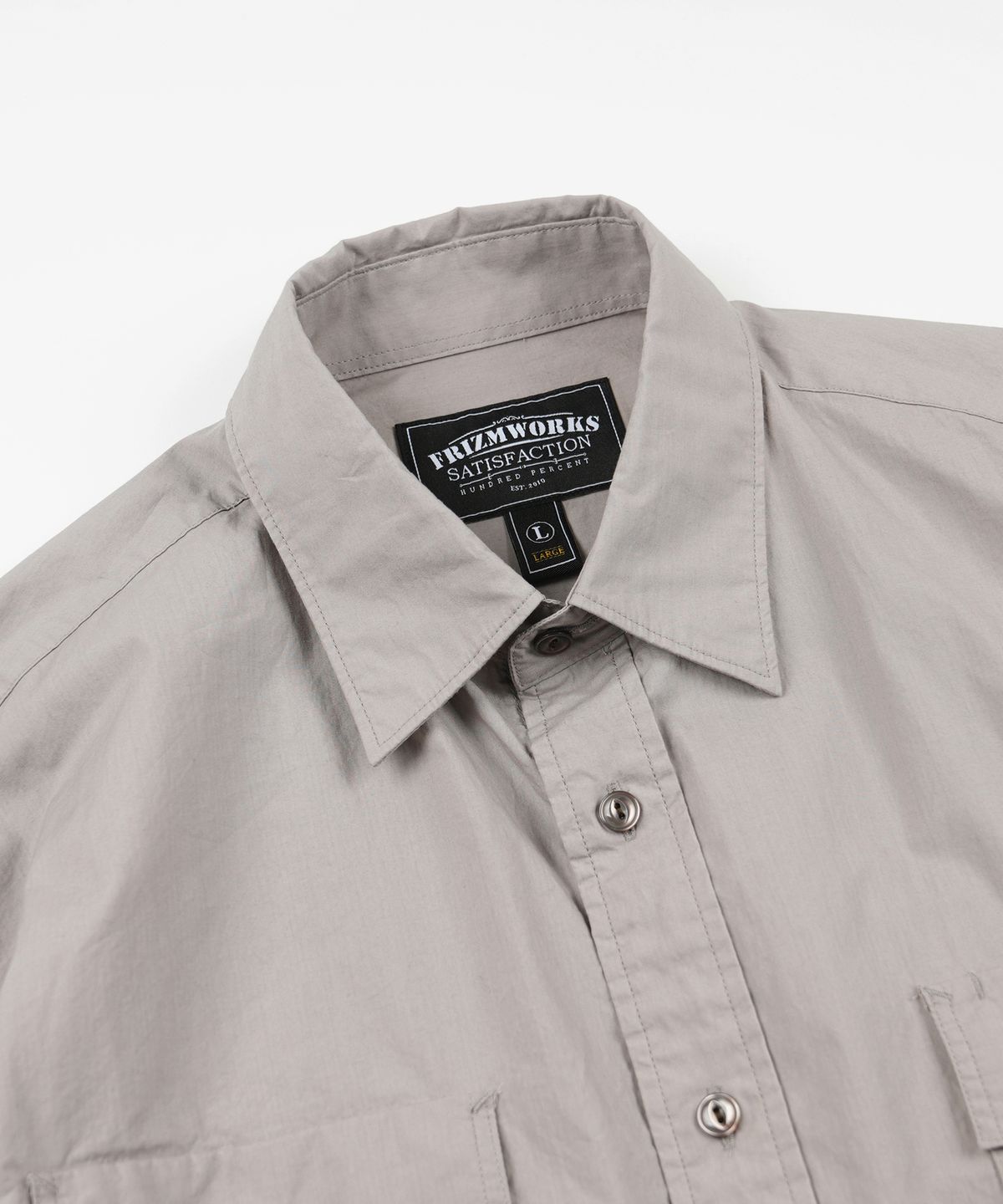 프리즘웍스(FRIZMWORKS) CIGARETTE POCKET TYPEWRITER SHIRT _ MUD