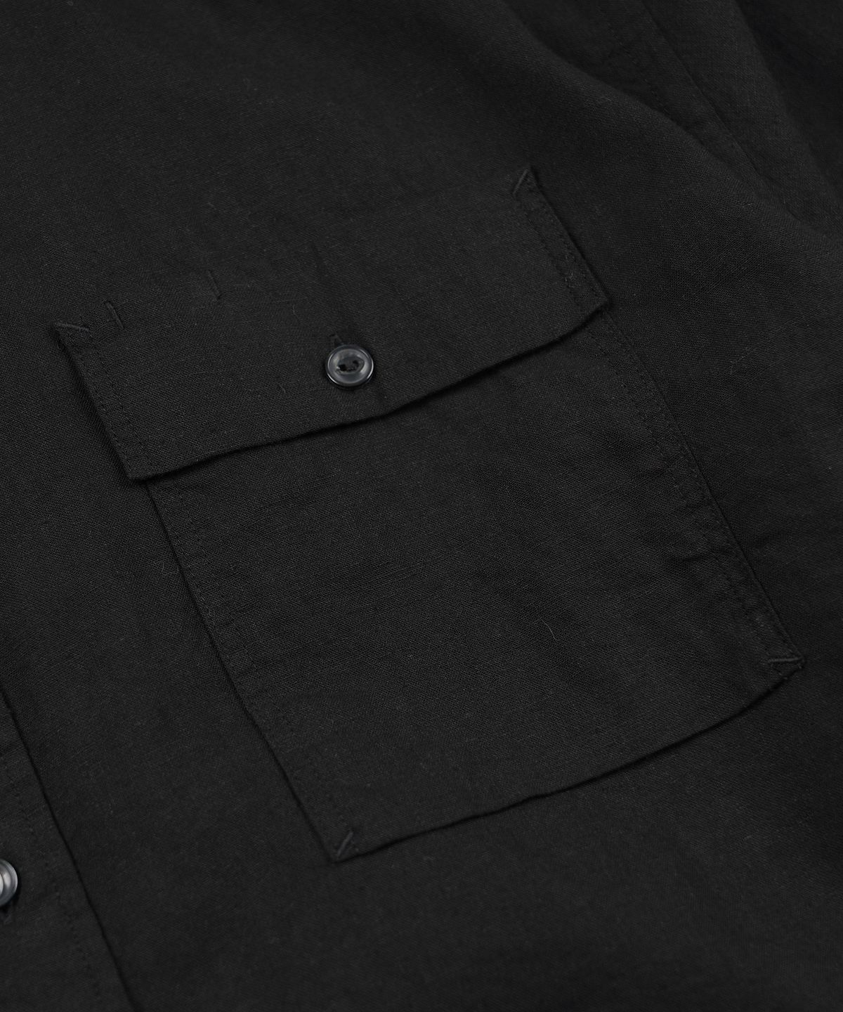 프리즘웍스(FRIZMWORKS) CIGARETTE POCKET LINEN RAYON SHIRT _ BLACK