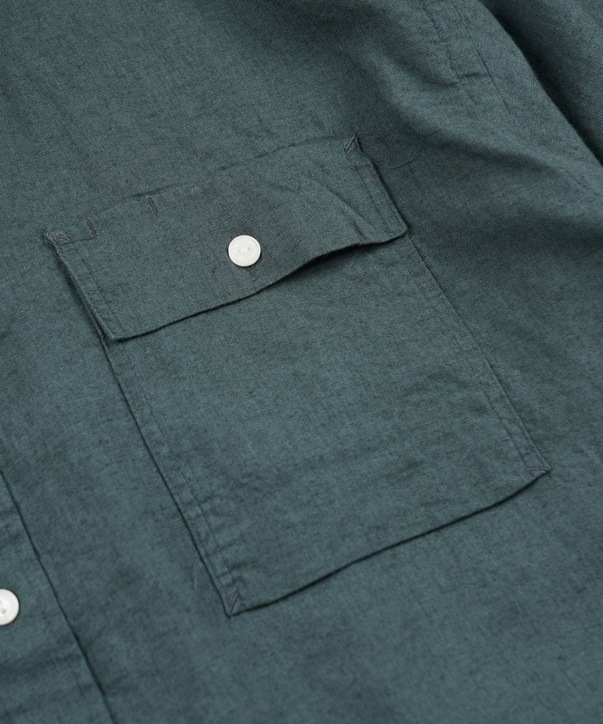 프리즘웍스(FRIZMWORKS) CIGARETTE POCKET LINEN RAYON SHIRT _ TEAL