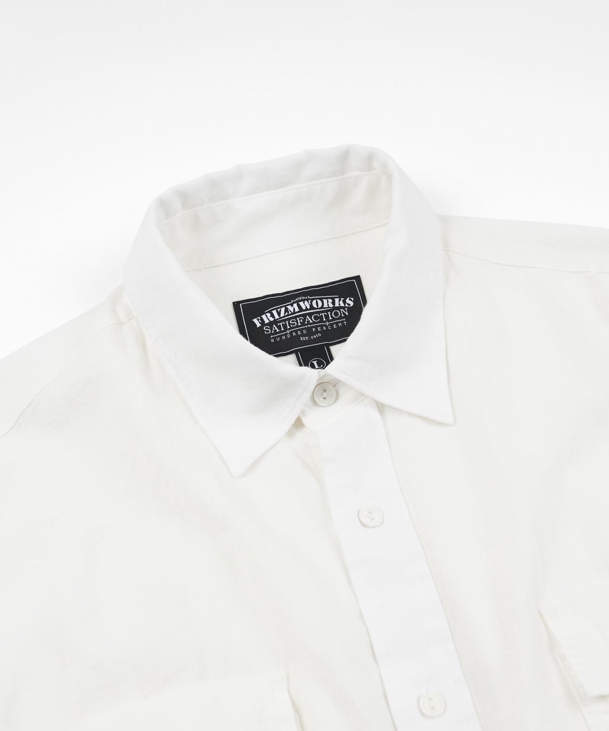프리즘웍스(FRIZMWORKS) CIGARETTE POCKET LINEN RAYON SHIRT _ IVORY