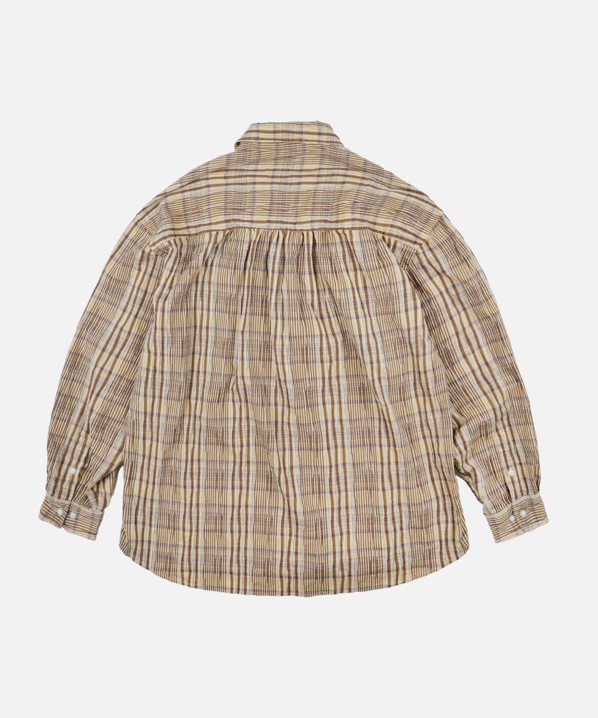 프리즘웍스(FRIZMWORKS) GATHERED CHECK SHIRT _ BEIGE