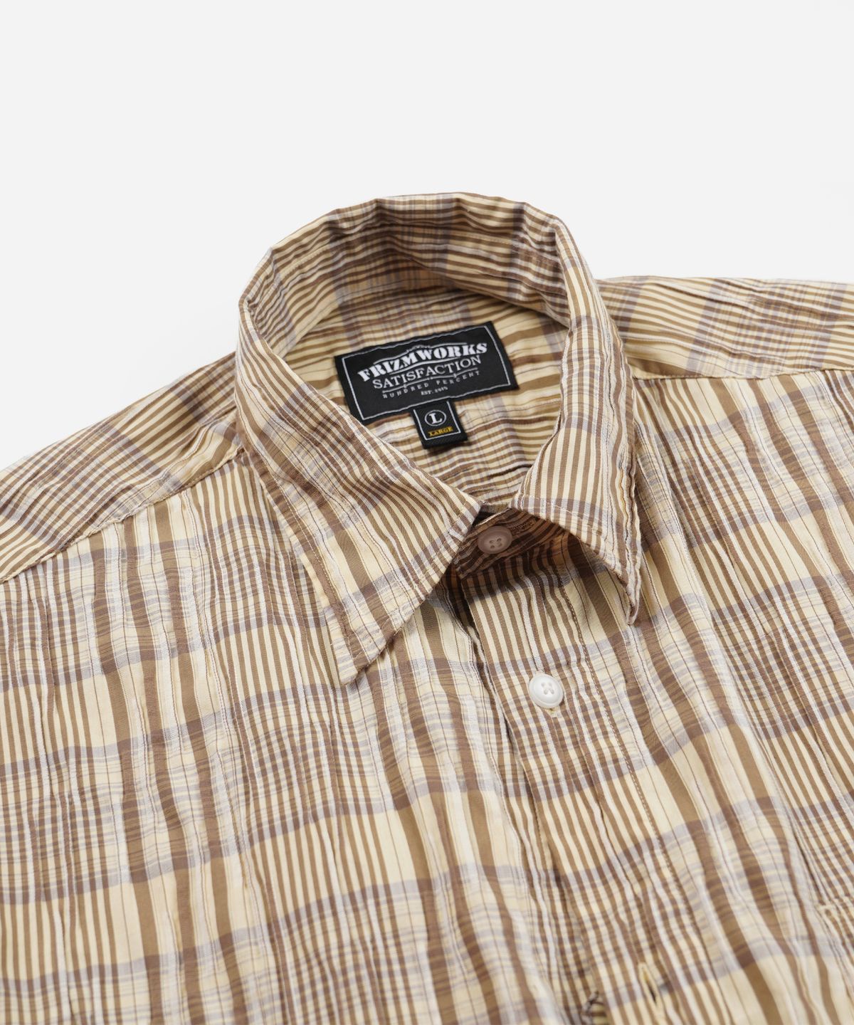 프리즘웍스(FRIZMWORKS) GATHERED CHECK SHIRT _ BEIGE