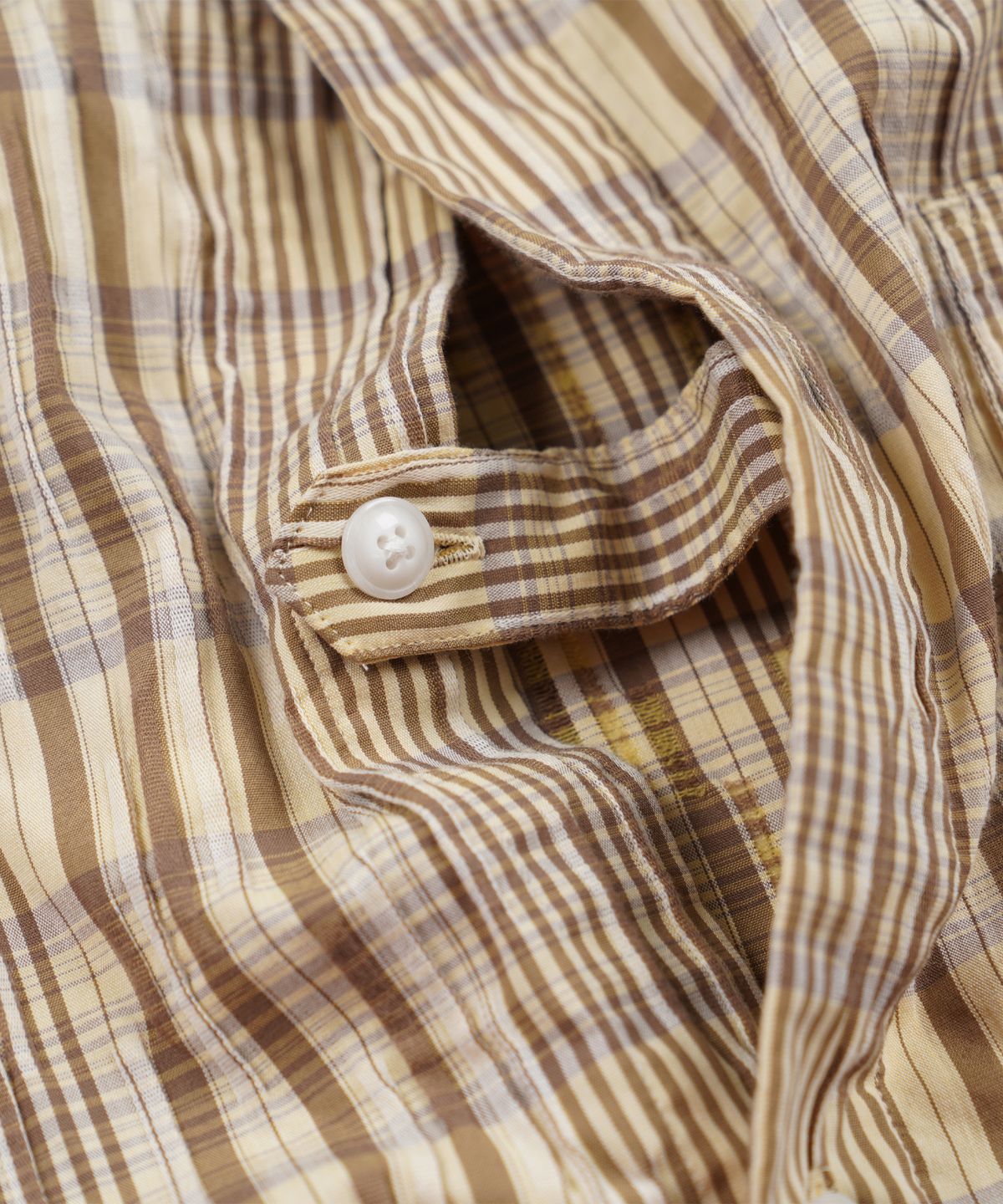 프리즘웍스(FRIZMWORKS) GATHERED CHECK SHIRT _ BEIGE