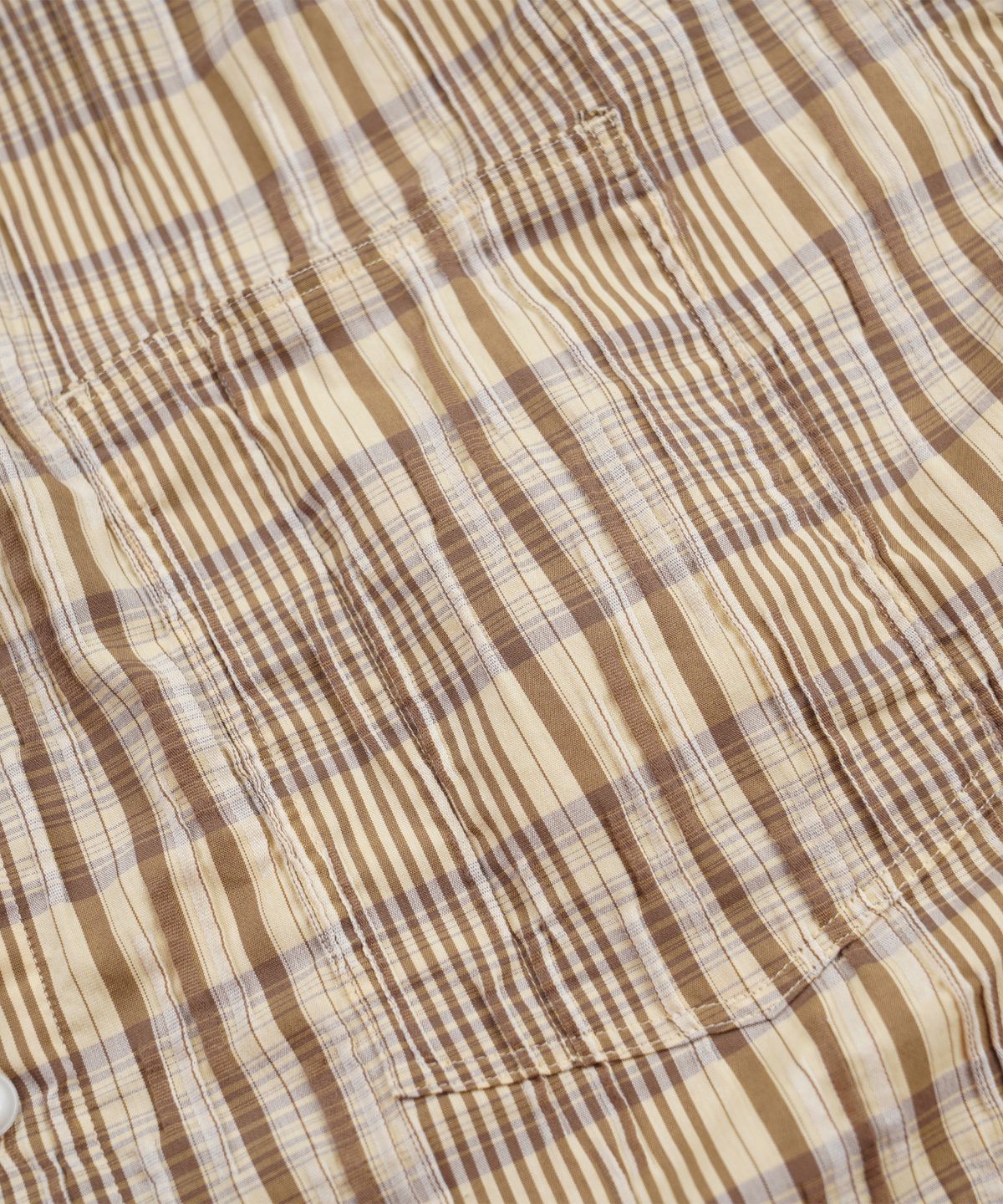 프리즘웍스(FRIZMWORKS) GATHERED CHECK SHIRT _ BEIGE