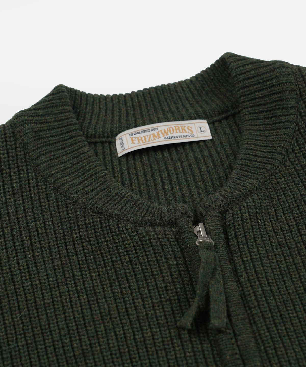 프리즘웍스(FRIZMWORKS) ULTRA HEAVYWEIGHT ZIP UP CARDIGAN _ FOREST GREEN