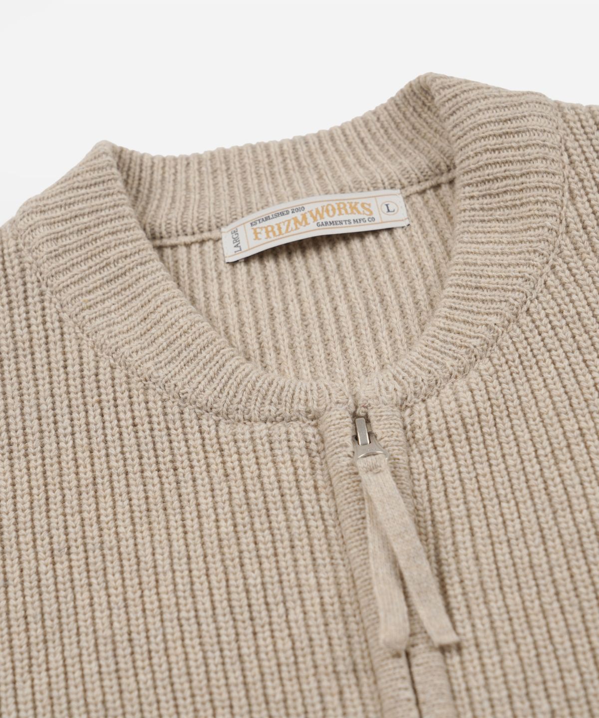 프리즘웍스(FRIZMWORKS) ULTRA HEAVYWEIGHT ZIP UP CARDIGAN _ OATMEAL