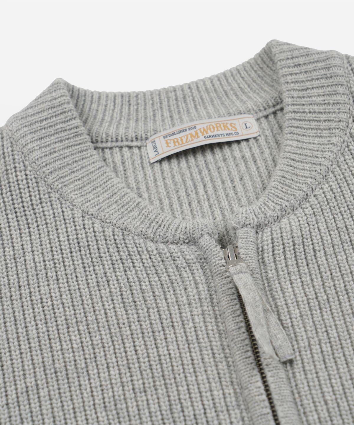 프리즘웍스(FRIZMWORKS) ULTRA HEAVYWEIGHT ZIP UP CARDIGAN _ LIGHT GRAY