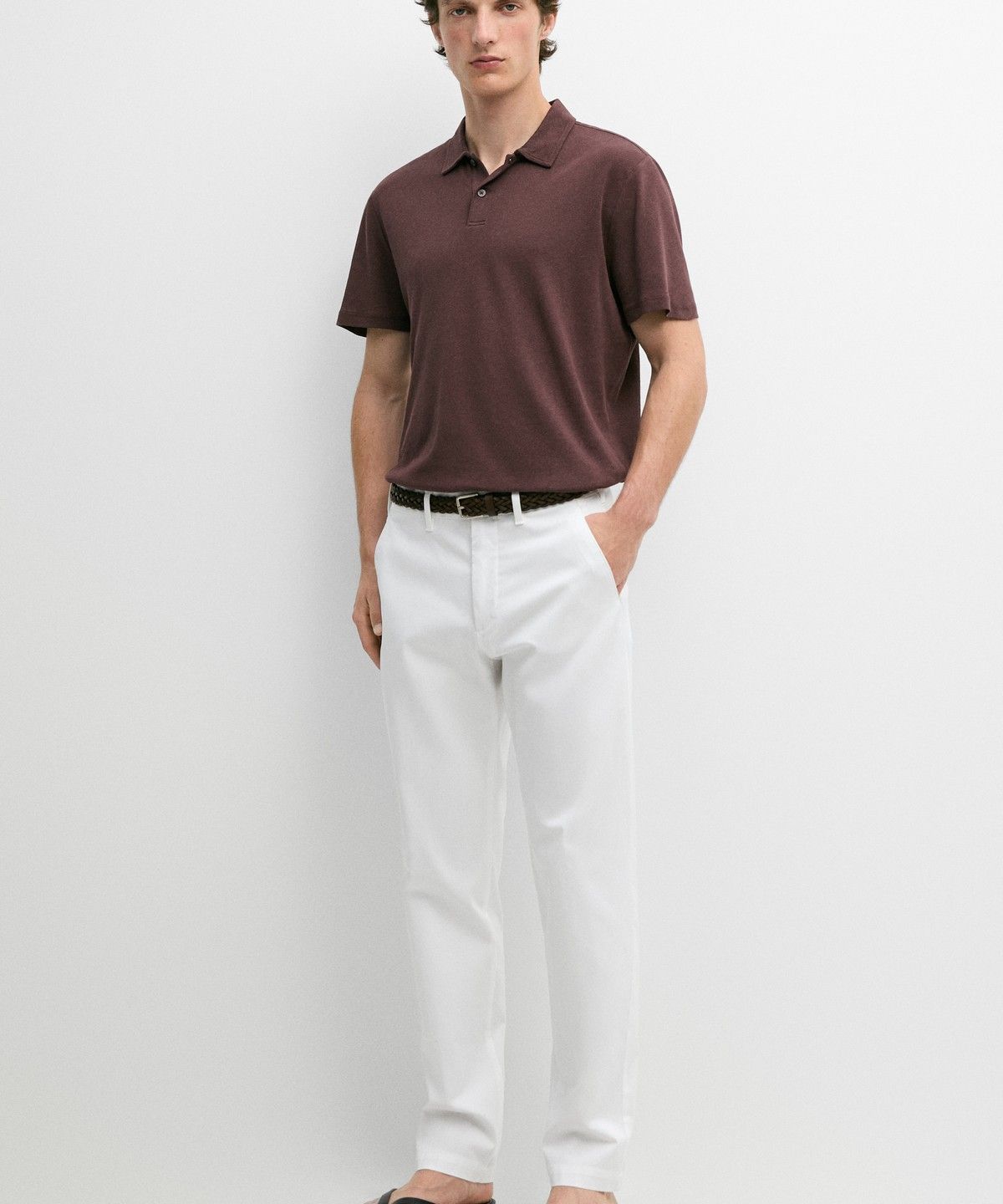 마시모두띠(MASSIMO DUTTI) 코튼 블렌드 슬림핏 팬츠