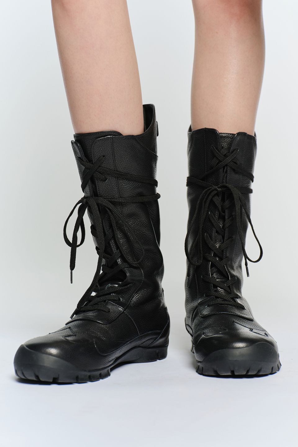 MUSINSA公式 | SUNBURNPROJECT WESTERN COW LEATHER LACE UP BOOTS, BLACK