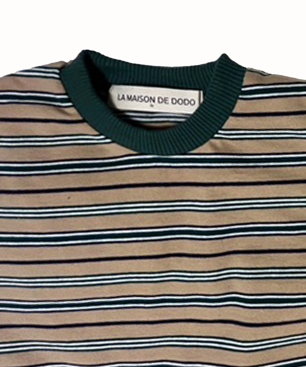 라메종드도도(LA MAISON DE DODO) DODO BASIC Oversized Stripe T Shirt (Dark Green/Mixed Color)_키즈긴팔티 아동긴팔티 등원룩