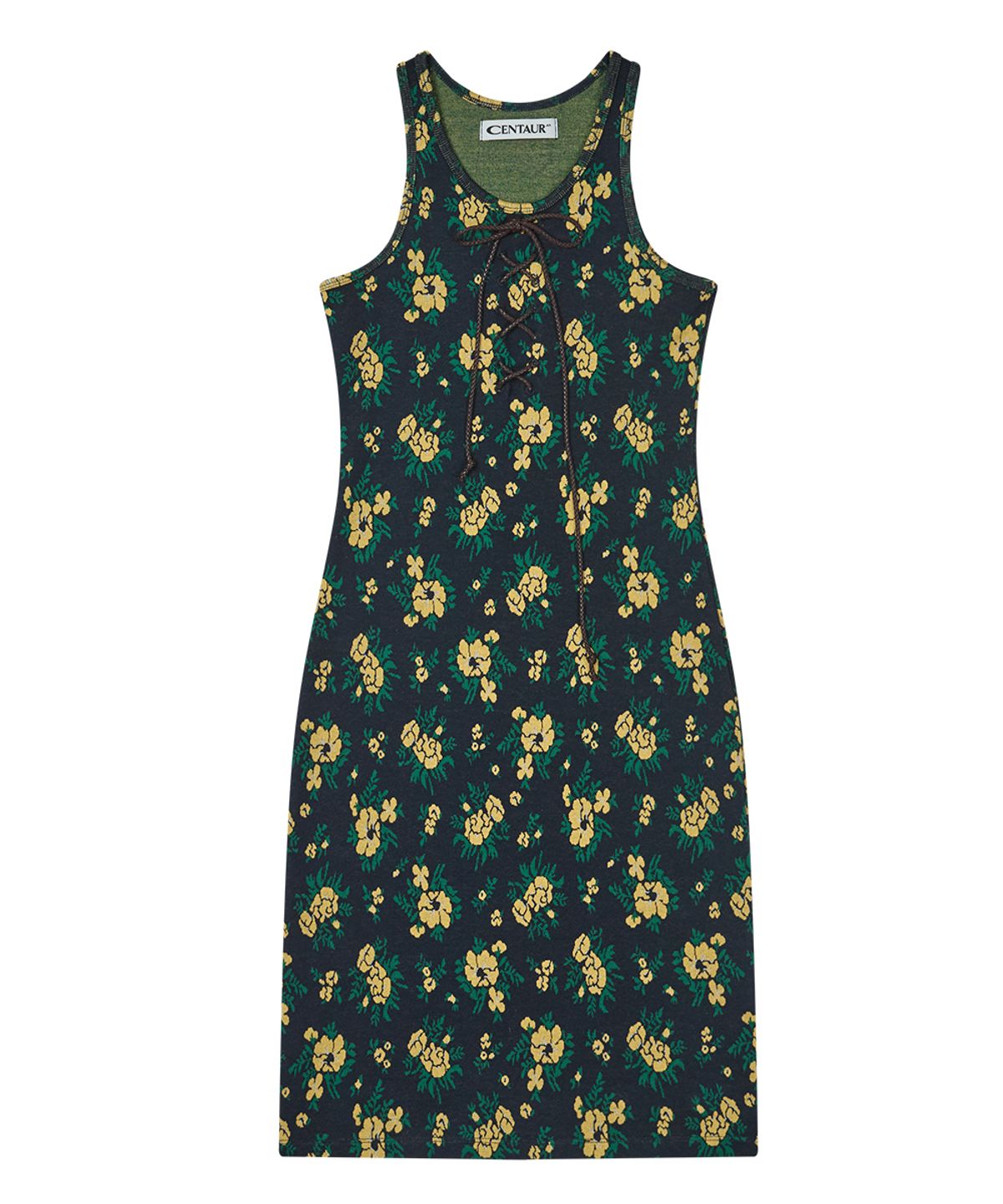 센토르(CENTAUR.KR) LACE-UP FLOWER KNIT ONEPIECE_NAVY