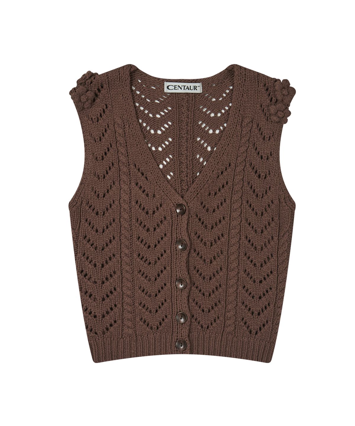 센토르(CENTAUR.KR) BB FLOWER KNIT VEST_BROWN