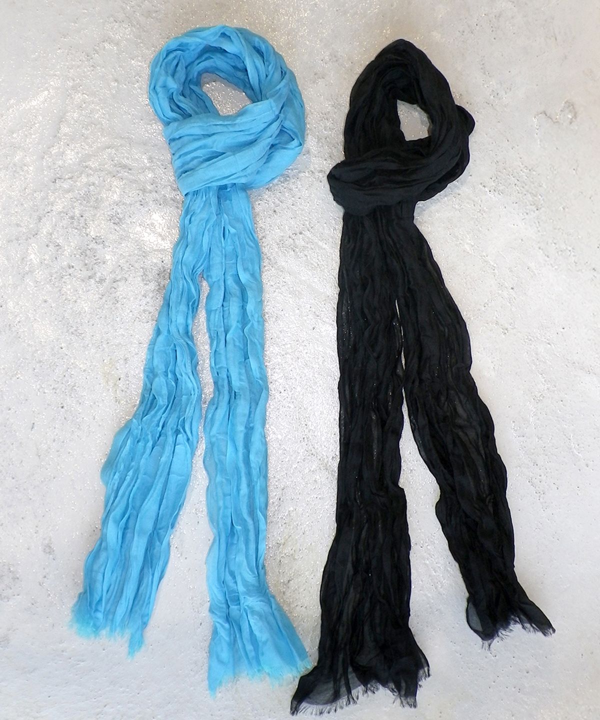 센토르(CENTAUR.KR) SILK COTTON WRINKLE SCARF_BLACK
