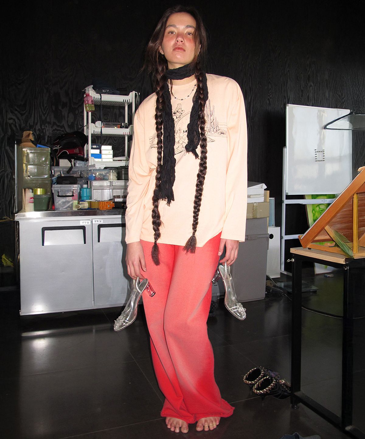 센토르(CENTAUR.KR) TURN-UP WASHED SWEATPANTS_RED
