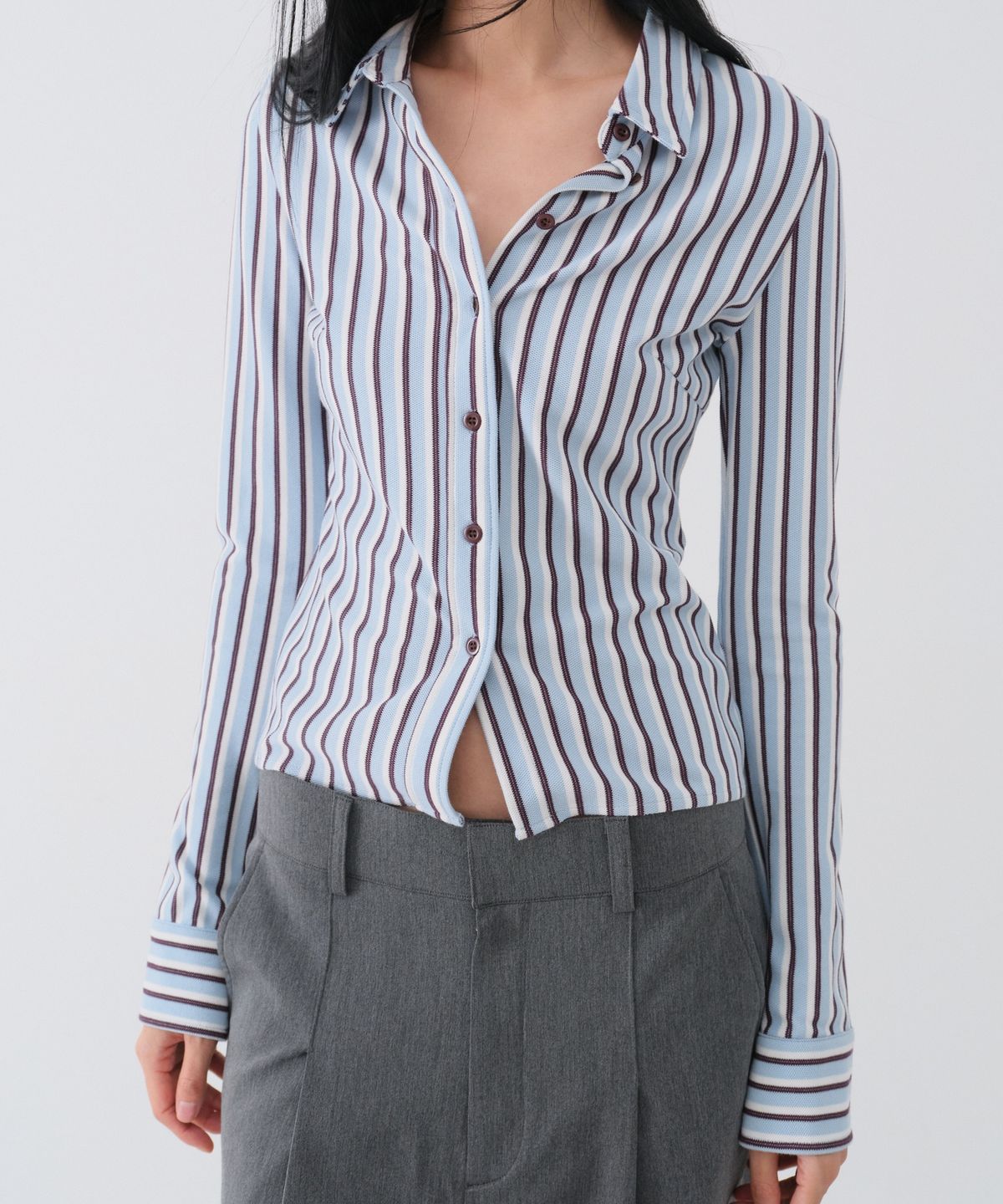 센토르(CENTAUR.KR) STRIPE SLIM PK SHIRTS_SKY BLUE