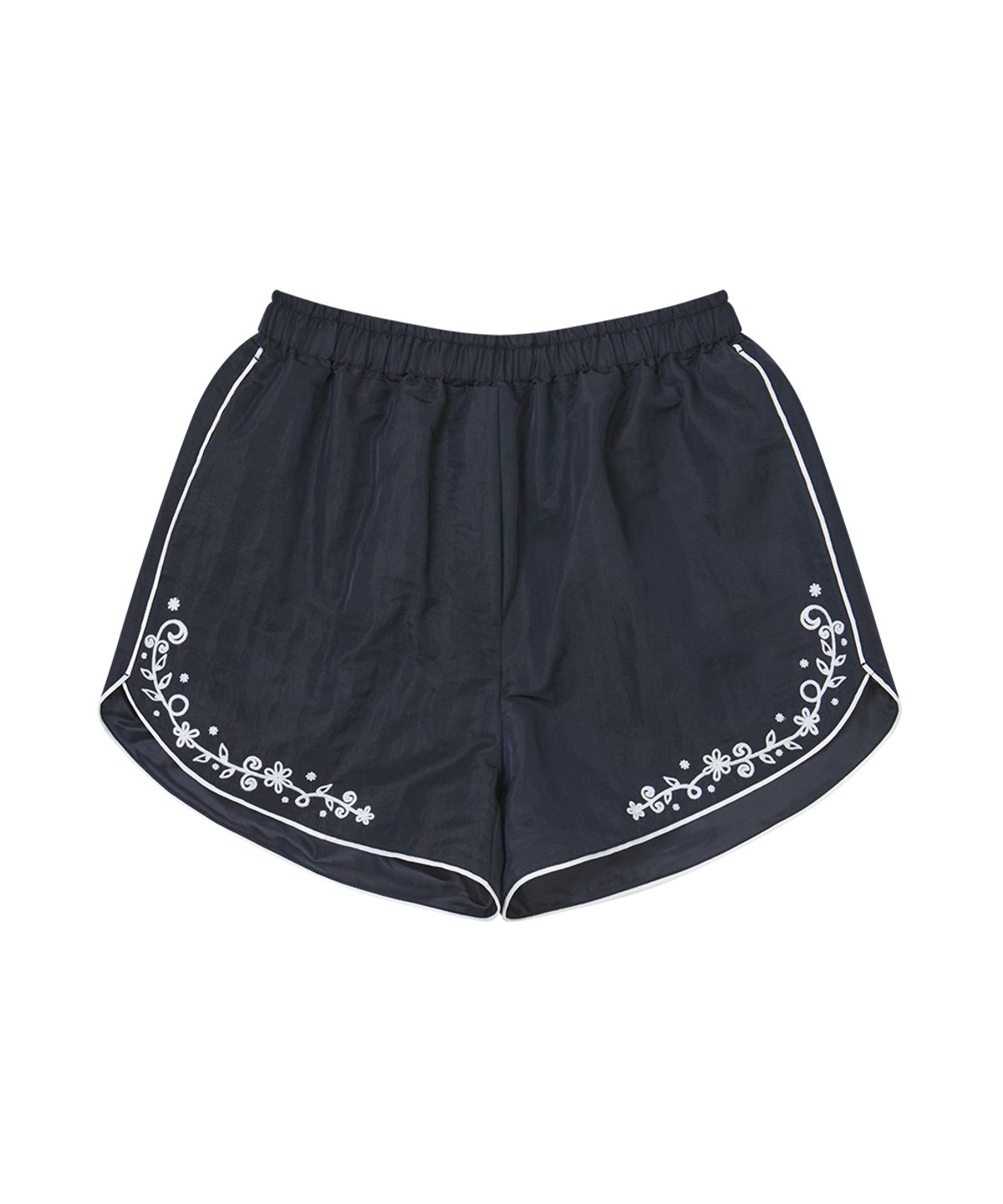 센토르(CENTAUR.KR) FLOWER NEEDLEWORK NYLON SHORTS_NAVY