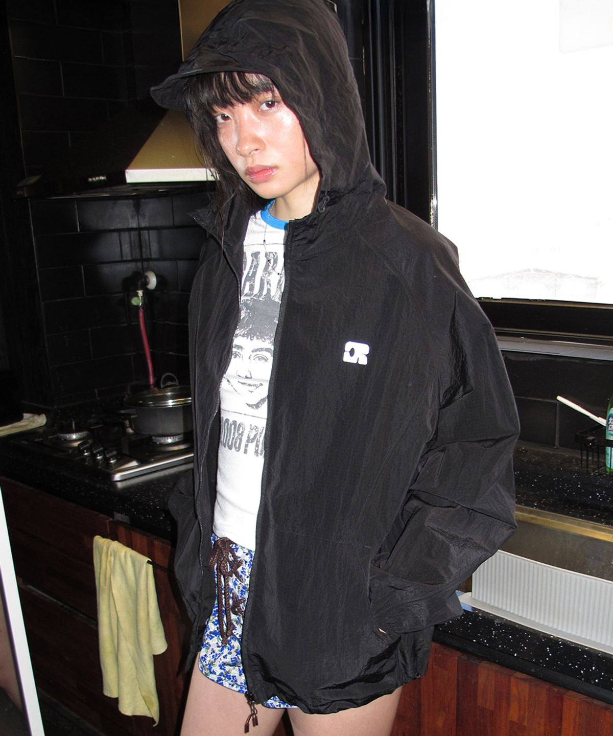 센토르(CENTAUR.KR) NYLON WINDBREAKER HOODED JACKET_BLACK
