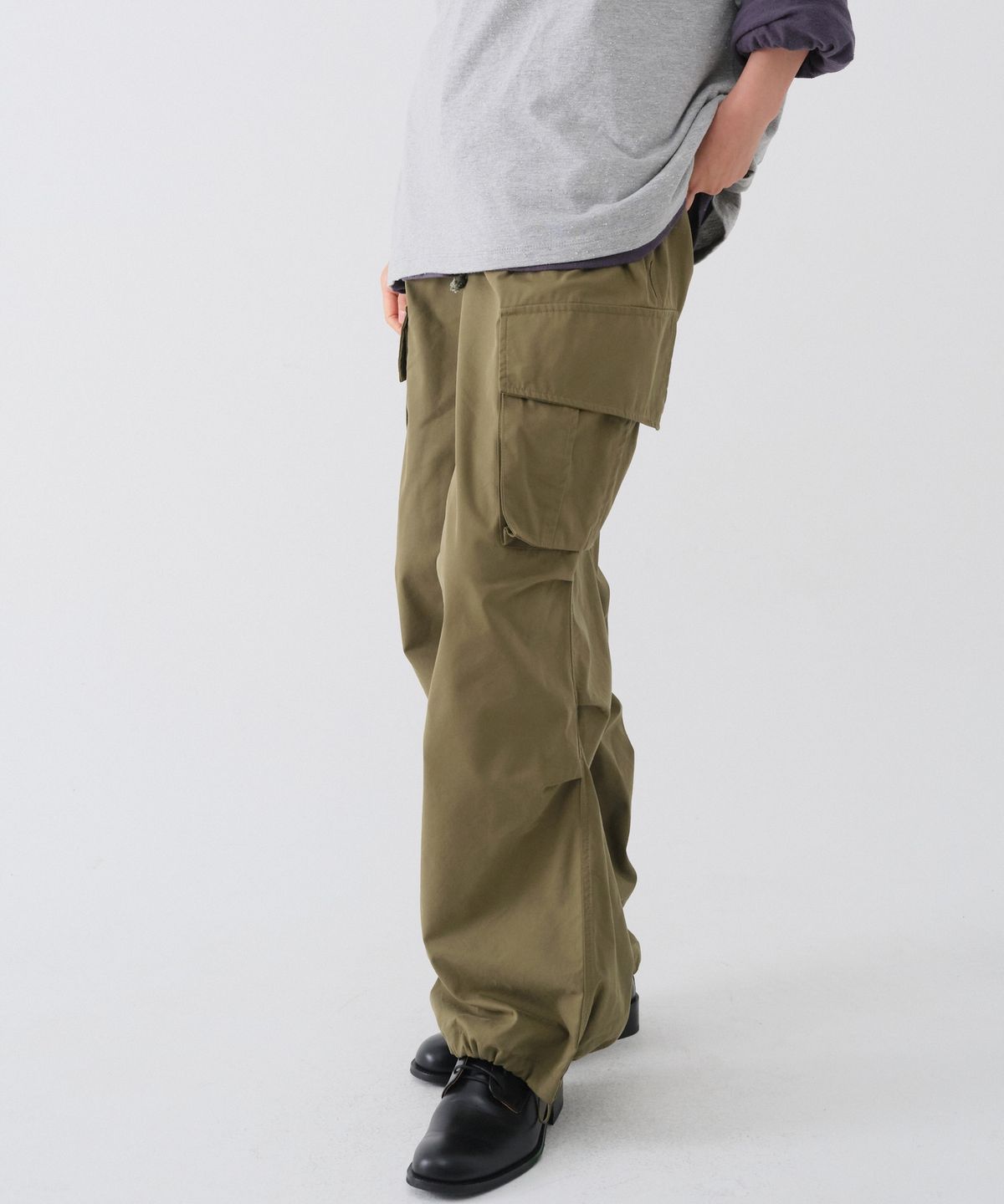 센토르(CENTAUR.KR) LACE-UP CARGO BANDING PANTS_KHAKI