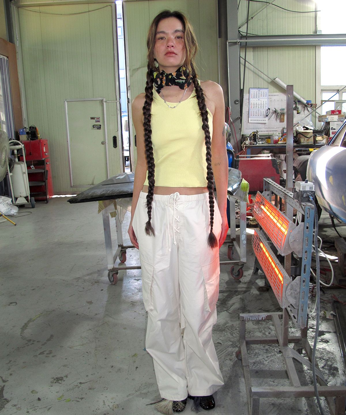 센토르(CENTAUR.KR) LACE-UP CARGO BANDING PANTS_IVORY