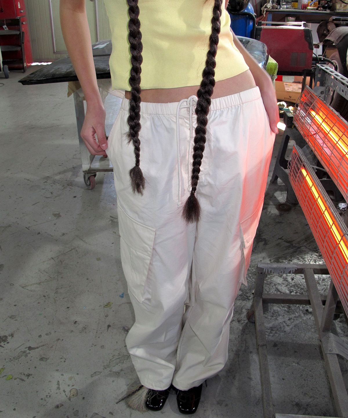 센토르(CENTAUR.KR) LACE-UP CARGO BANDING PANTS_IVORY