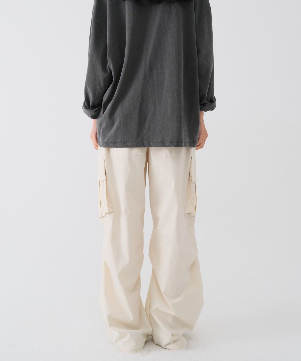 센토르(CENTAUR.KR) LACE-UP CARGO BANDING PANTS_IVORY