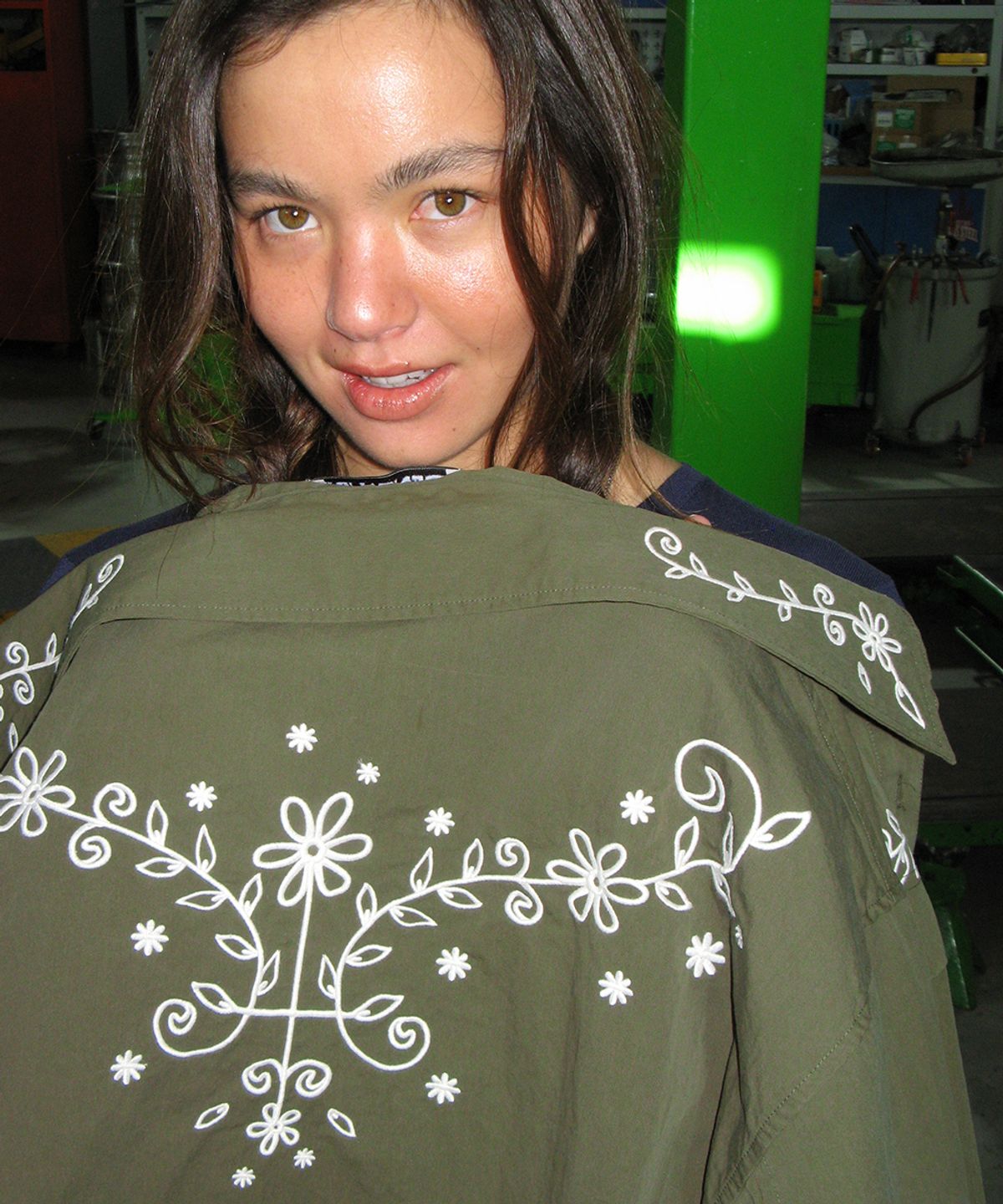 센토르(CENTAUR.KR) FLOWER NEEDLEWORK SHIRTS JACKET_KHAKI